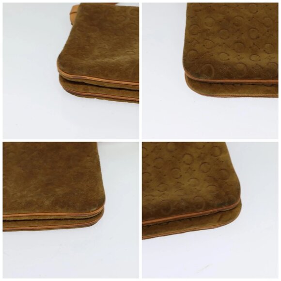 CELINE C Macadam Canvas Shoulder Bag Suede Brown Gold Auth mr1313 - Picture 15 of 16